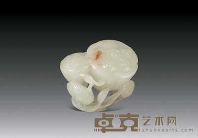清乾隆 白玉刻“一路连科”小件 4×3cm